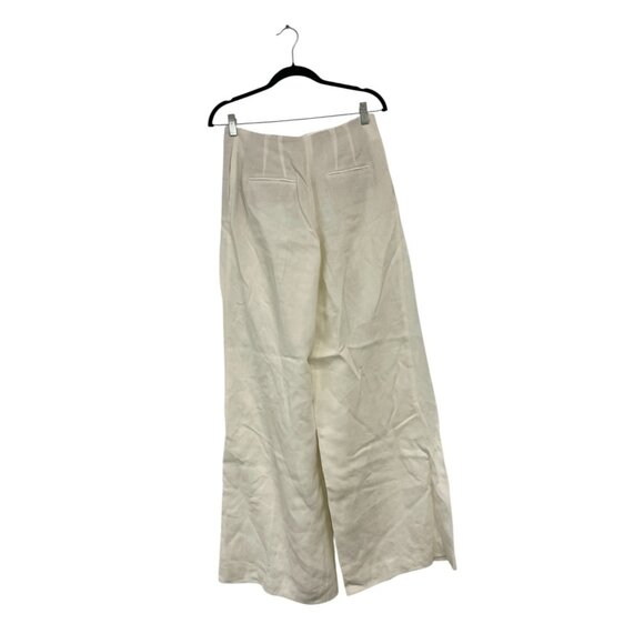 Zara Womens Pants Trousers Small White Pleated Wide Leg Linen Blend 2927/586 NWT - Picture 2 of 15
